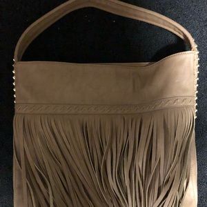 Big Buddha Beige Fringe Purse